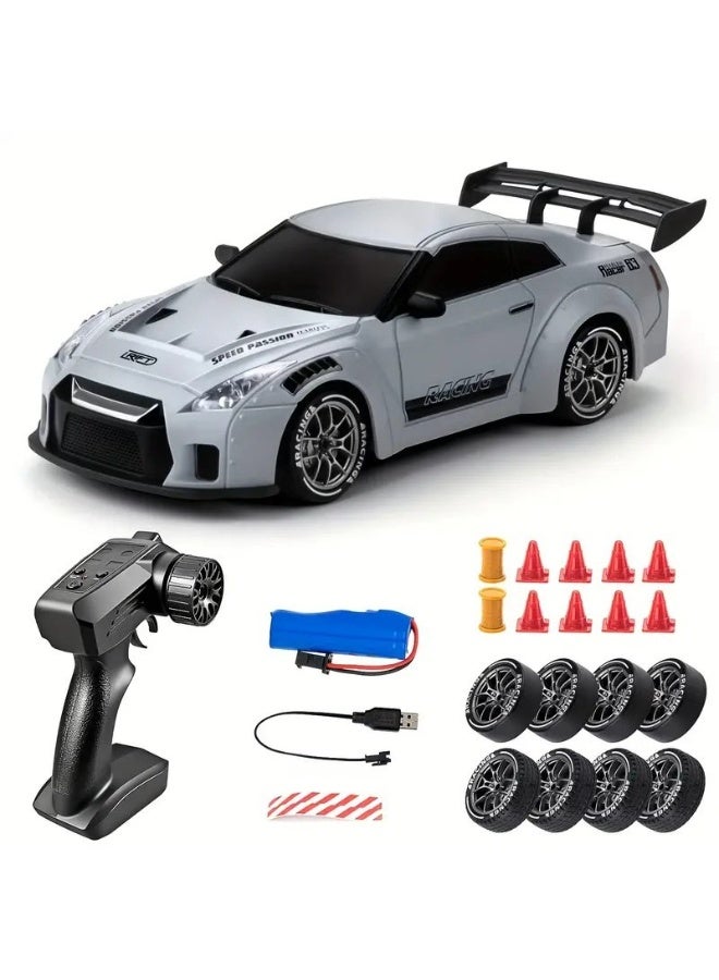 غوغا سيارة درفت ريموت بمقياس 1:24 مع أضواء LED، سرعة عالية 20 كم/س، سيارة ريموت 4WD تعمل بتقنية 2.4 جيجا هرتز، مثالية لهواة سيارات ريموت كنترول للكبار والأطفال. - Image 1